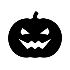 Pumpkin With Jagged Carved Mouth And Eyes Icon Vector