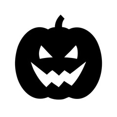Pumpkin With Jagged Teeth Icon Vector Silhouette