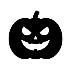 Pumpkin With Spooky Grin Icon Vector Silhouette