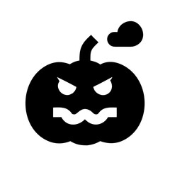 Pumpkin With Spooky Night Background Icon Vector