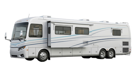 Isolated RV recreational vehicle, motorhome, camper, vehicle, mobile, transportation