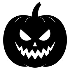 Pumpkin With Spooky Fog Icon Vector Silhouette