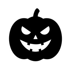 Pumpkin With Spooky Shadow Icon Vector Silhouette