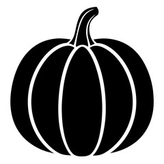 Pumpkin With Carved Smiling Face Icon Vector Silhouette