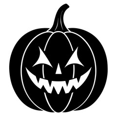 Pumpkin With Stem Tilted Icon Vector Silhouette