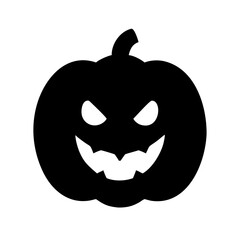 Pumpkin With Stem And Witch Hat Icon Vector Silhouette