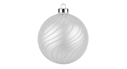 Isolated elegant Christmas tree ball, frosted with shimmering glitter, holiday decoration