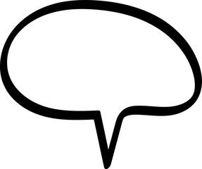 Speech bubble PNG illustration, hand-drawn doodle chat bubble shape, comic talk box design, message and dialogue icon for conversation, communication and cartoon projects