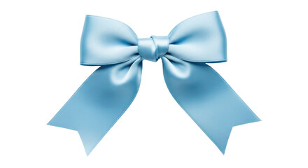 Naklejka premium Isolated Blue Ribbon Bow, Decorative Celebration Knot, Decoration Object or Gift Wrapping