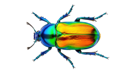Isolated Iridescent Shiny Jewel Beetle, Jewel Scarab, Colorful Insect, Tropical Beetle