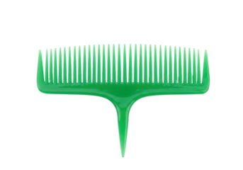Isolated Green Hair Comb Tool for Styling Strands of Hair - Fashion Accessories
