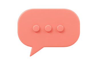 Isolated Peach Pink Speech Bubble with Three Dots, Message Icon Symbol, Chat Notification