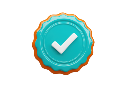 Isolated quality guarantee badge design, approval checkmark icon, promotional vector graphic