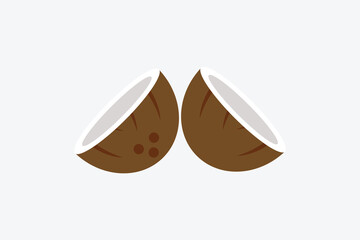 Coconut Icon, vector illustration of a coconut fruits.