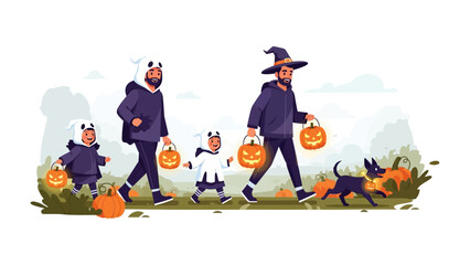 Halloween Parade: A joyous Halloween parade, filled with costumes, festive pumpkins, and a cheerful atmosphere. capturing the Halloween spirit 