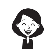 Beautiful Woman in Formal Dress Black and White Illustration Vector Art Design
