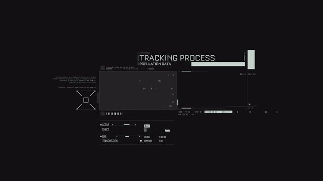 Tracking Process HUD ui display element with transparent background in 4k resolution