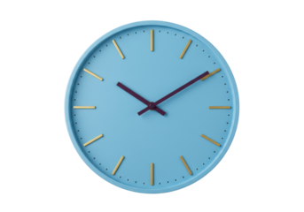 Isolated clock with minimalist design for use in creative compositions or infographics