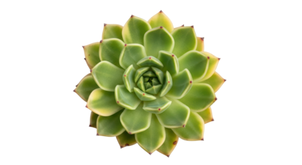 Isolated Echeveria succulent plant, rosette shape, popular home or house plant, green leaves