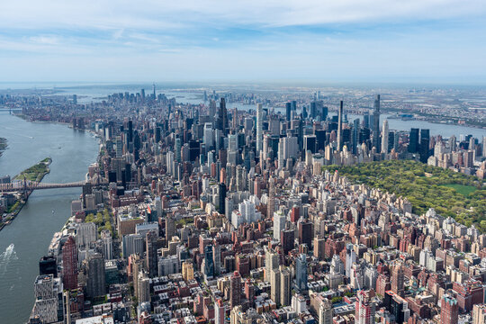 Aerial view of New York city central park 