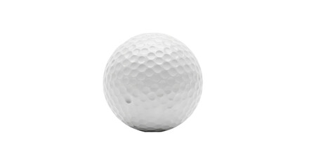 Isolated white golf ball with dimples, a sporting good for recreation and play on the course