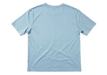 Isolated light blue t-shirt ready for custom design, a unisex short sleeve top apparel item