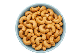 Isolated dish of cashew nuts, a healthy snack that is an excellent source of vitamins