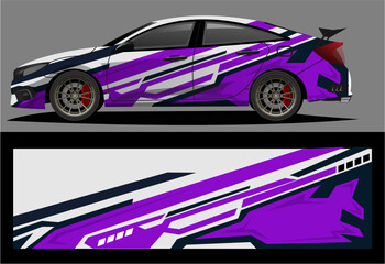Car decal wrap design vector. Graphic abstract stripe racing background kit designs for vehicle, race car, rally, adventure and livery AS16.eps