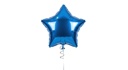 Isolated Blue Star Balloon Celebration Party Anniversary Fun Decor Shiny Celebration
