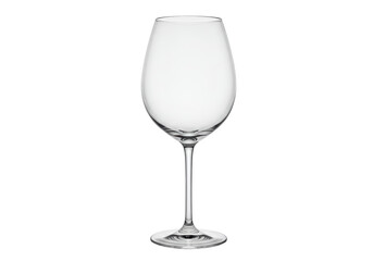 Isolated wineglass standing alone, empty crystal glass for wine, glassware, drinkware, elegance
