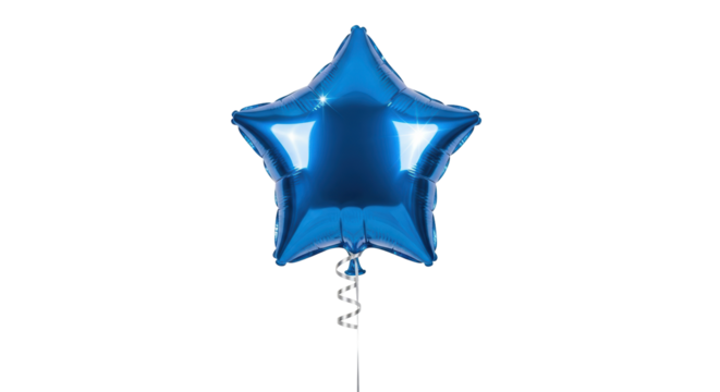 Isolated Blue Star Balloon Celebration Party Anniversary Fun Decor Shiny Celebration - Powered by Adobe