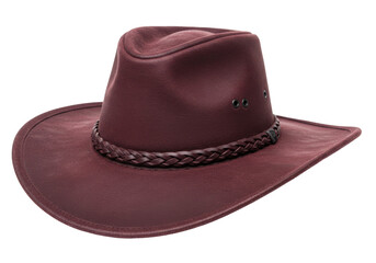 Isolated brown cowboy hat with decorative band for fashion product photography and e-commerce