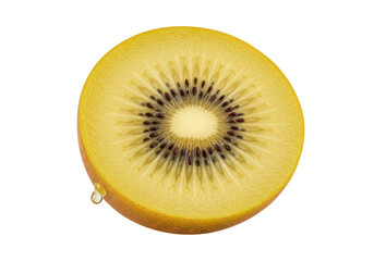 Isolated cross-section of golden kiwi fruit a juicy refreshing treat for breakfast or dessert