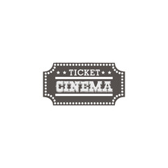 Cinema ticket icon logo flat vector design