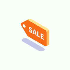 Isometric sale board, Discount icon logo flat vector design