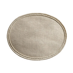 Oval light beige fabric patch