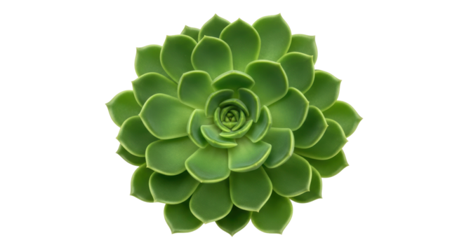 Isolated Echeveria succulent plant in center, vibrant green color on neutral backdrop