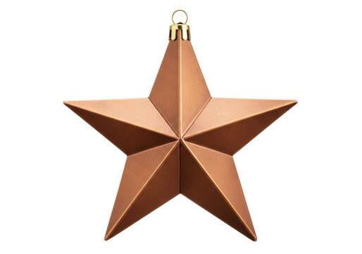 Isolated Christmas star ornament close-up, a seasonal decoration to celebrate the holidays