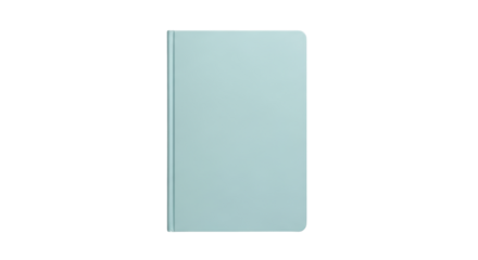 Isolated light-blue-covered book, diary, notebook or organizer with rounded corners