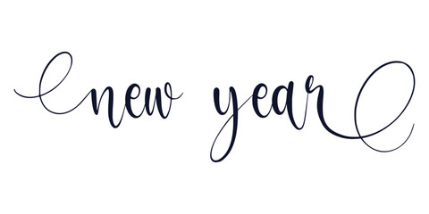 Happy New Year Typography Template Design, Vector illustration Banner Poster, 