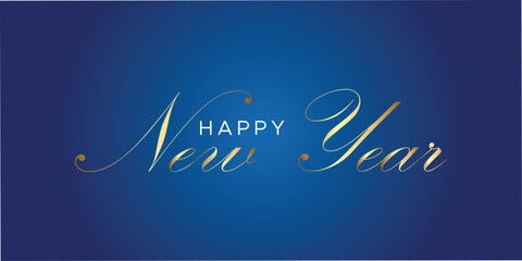 Happy New Year typography style blue background. 2026 landscapes banner poster, eps vector illustration template, 