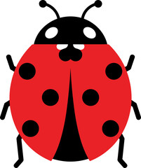 Obraz premium Flat Simple Style Ladybug Insect Illustration Minimalist Graphic Design Element