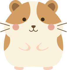 Cartoon Flat Style Hamster Illustration Cute and Playful Animal Graphic