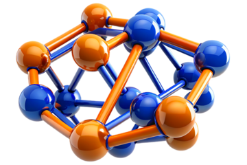 Molecular structure of a chemical compound isolated on transparent background