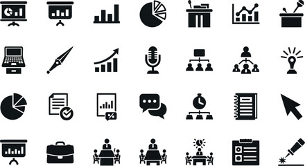 Vector art of business and presentation icons