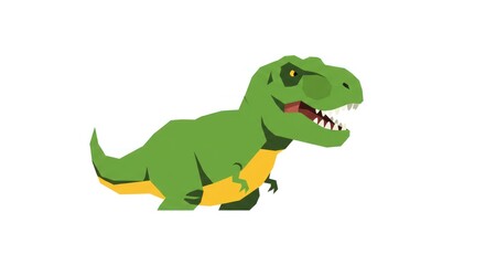 Cartoon dinosaur illustration on isolated white background