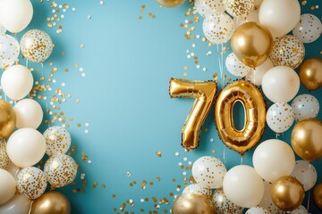 Bright 70th Birthday Party Decoration with Balloons