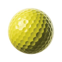 Isolated yellow golf ball close up perfect for sports equipment and golfing accessories advertising use case