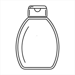 Black outline of a plastic bottle with flip top cap container liquid