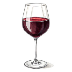 A single glass of rich red wine isolated on a black background